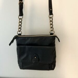 Relic Black‎ leather vintage Purse adjustable shoulder strap Crossbody By Fossil